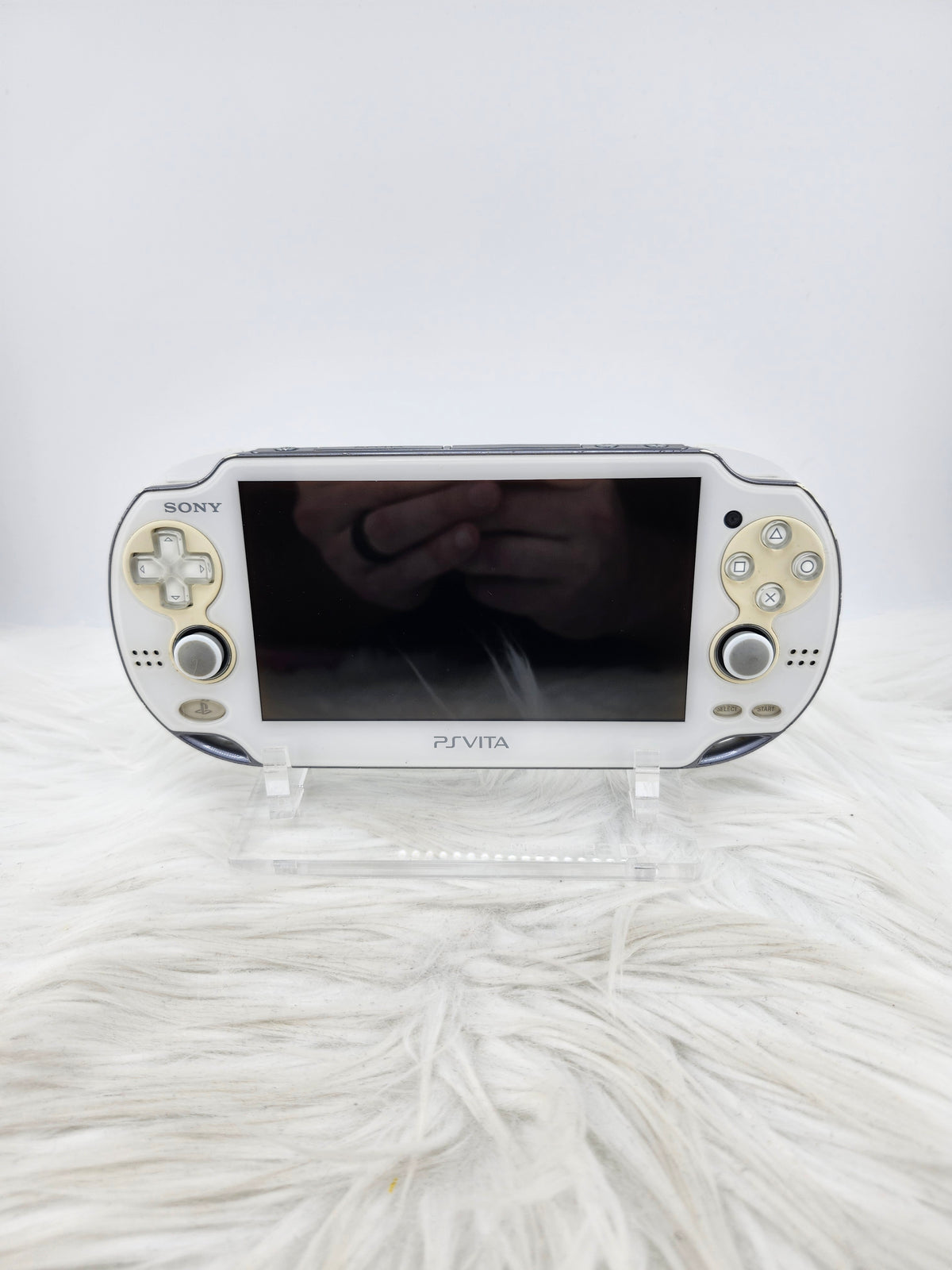 Crystal White Playstation Vita 1000 with Pink Glitter Shell