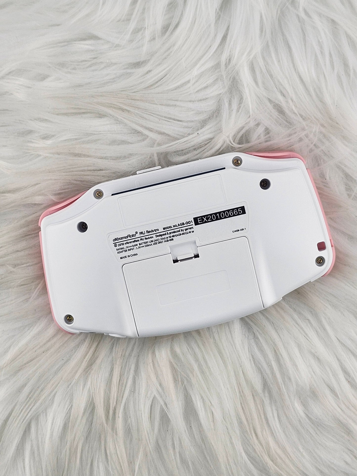 Custom Console: White and Pink Gameboy Advance