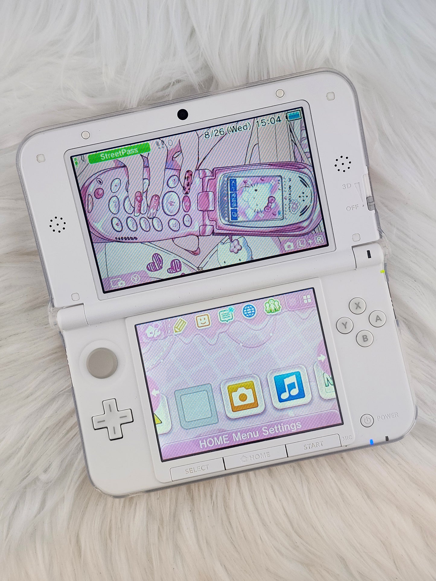 3DS XL rosa y blanca