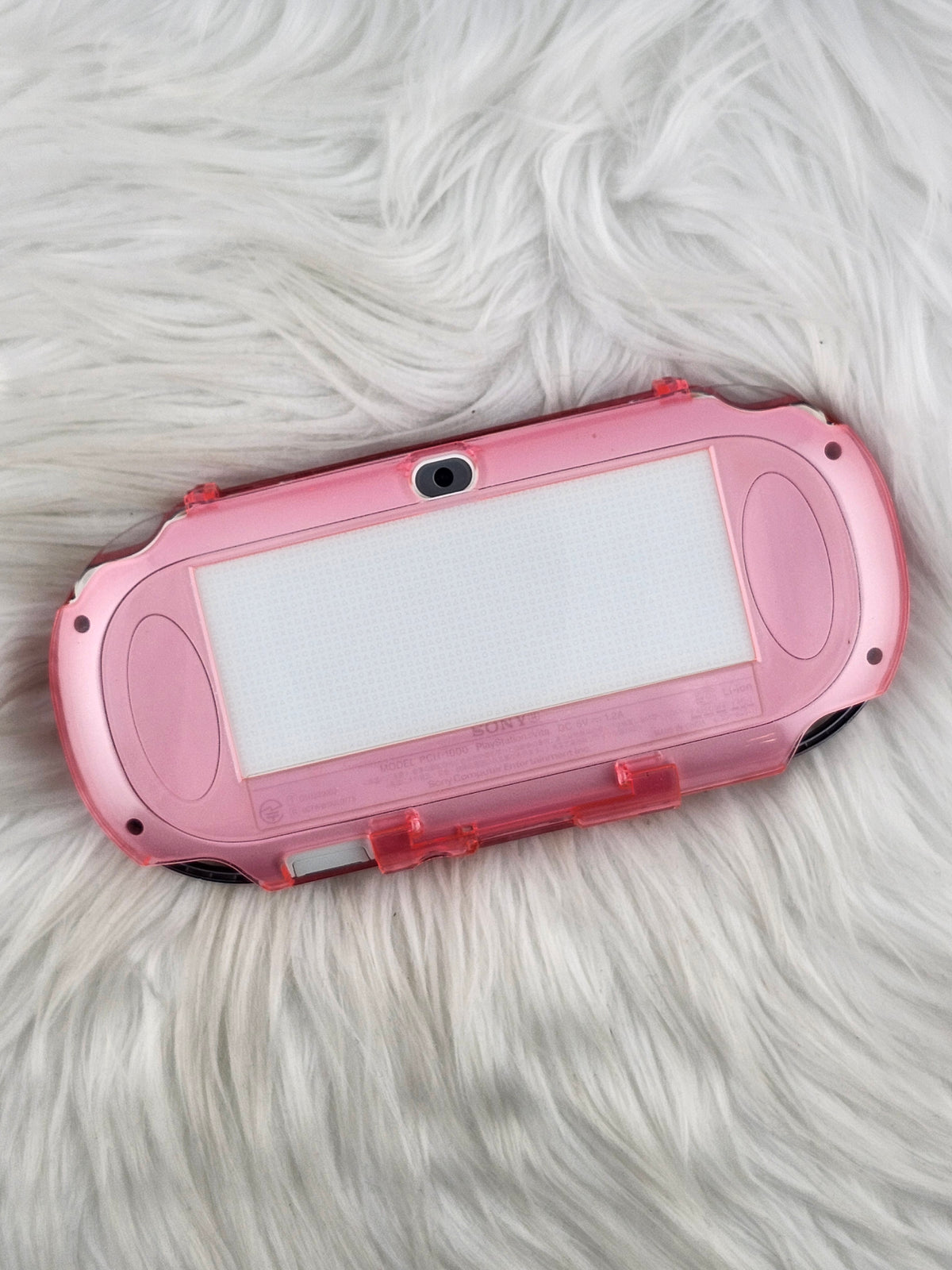 Crystal White Playstation Vita 1000 with Pink Glitter Shell