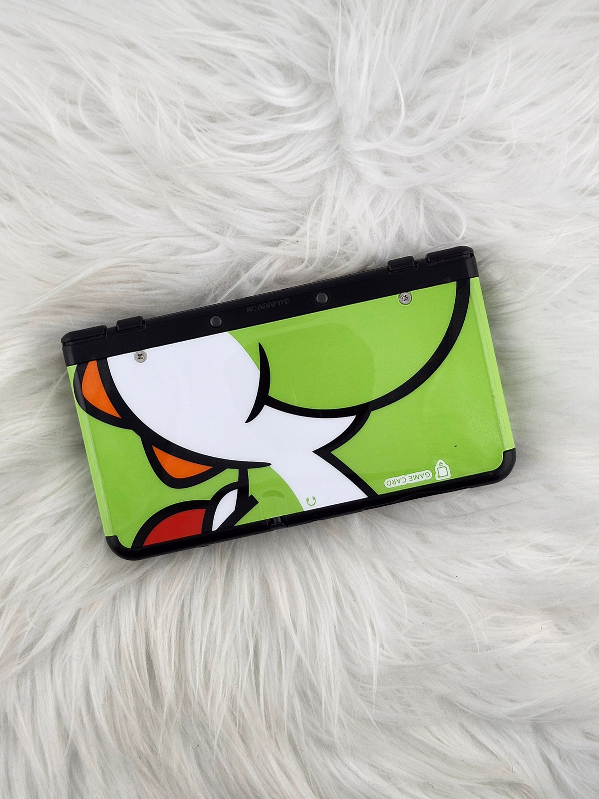 Black "New" Model 3ds with Yoshi Plates