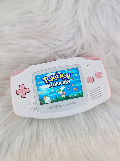 Custom Console: White and Pink Gameboy Advance