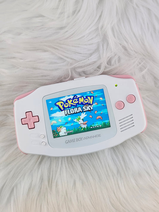 Custom Console: White and Pink Gameboy Advance