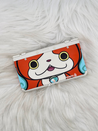 White "New" Model 3DS with Yo-Kai Watch Jibanyan Plates