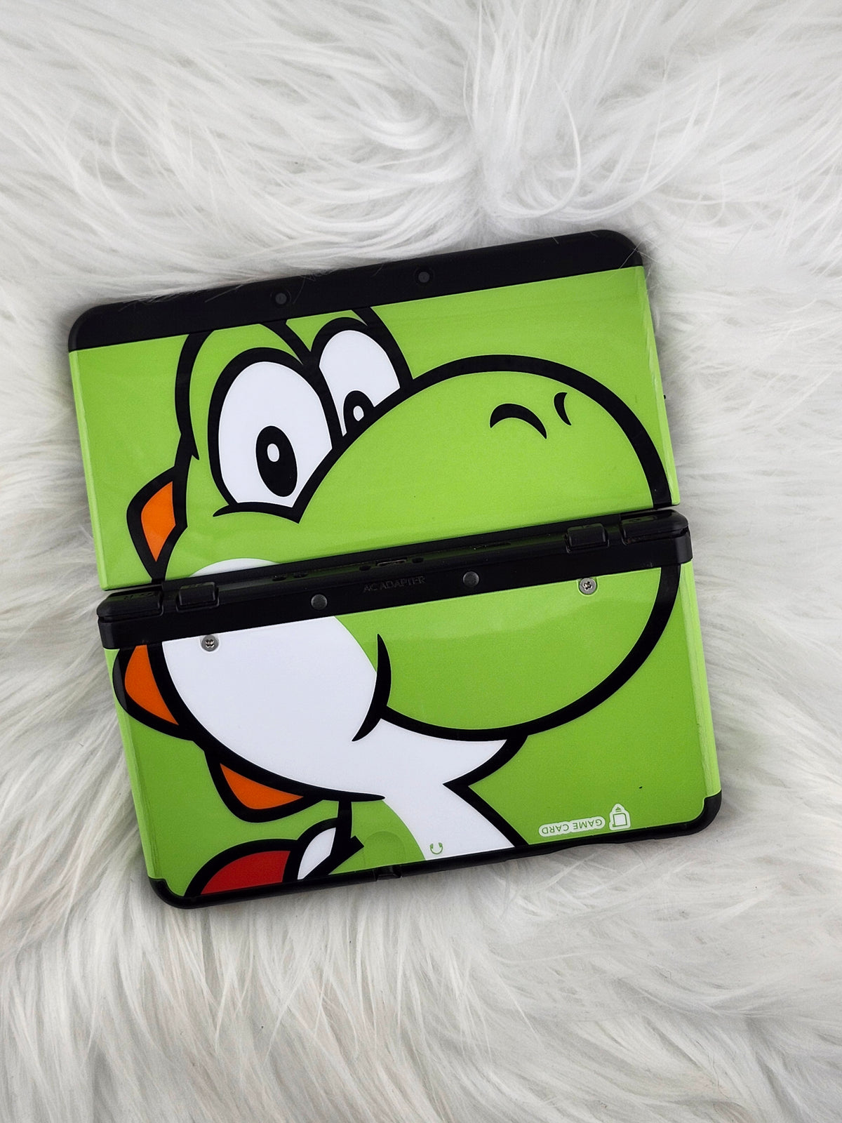 Black "New" Model 3ds with Yoshi Plates