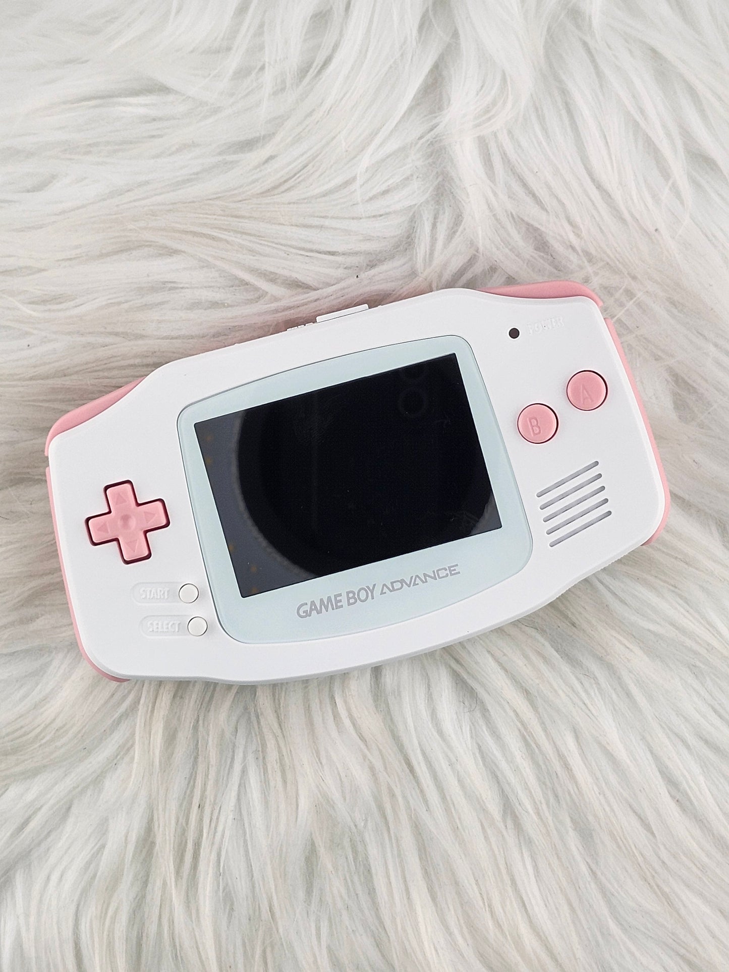 Custom Console: White and Pink Gameboy Advance